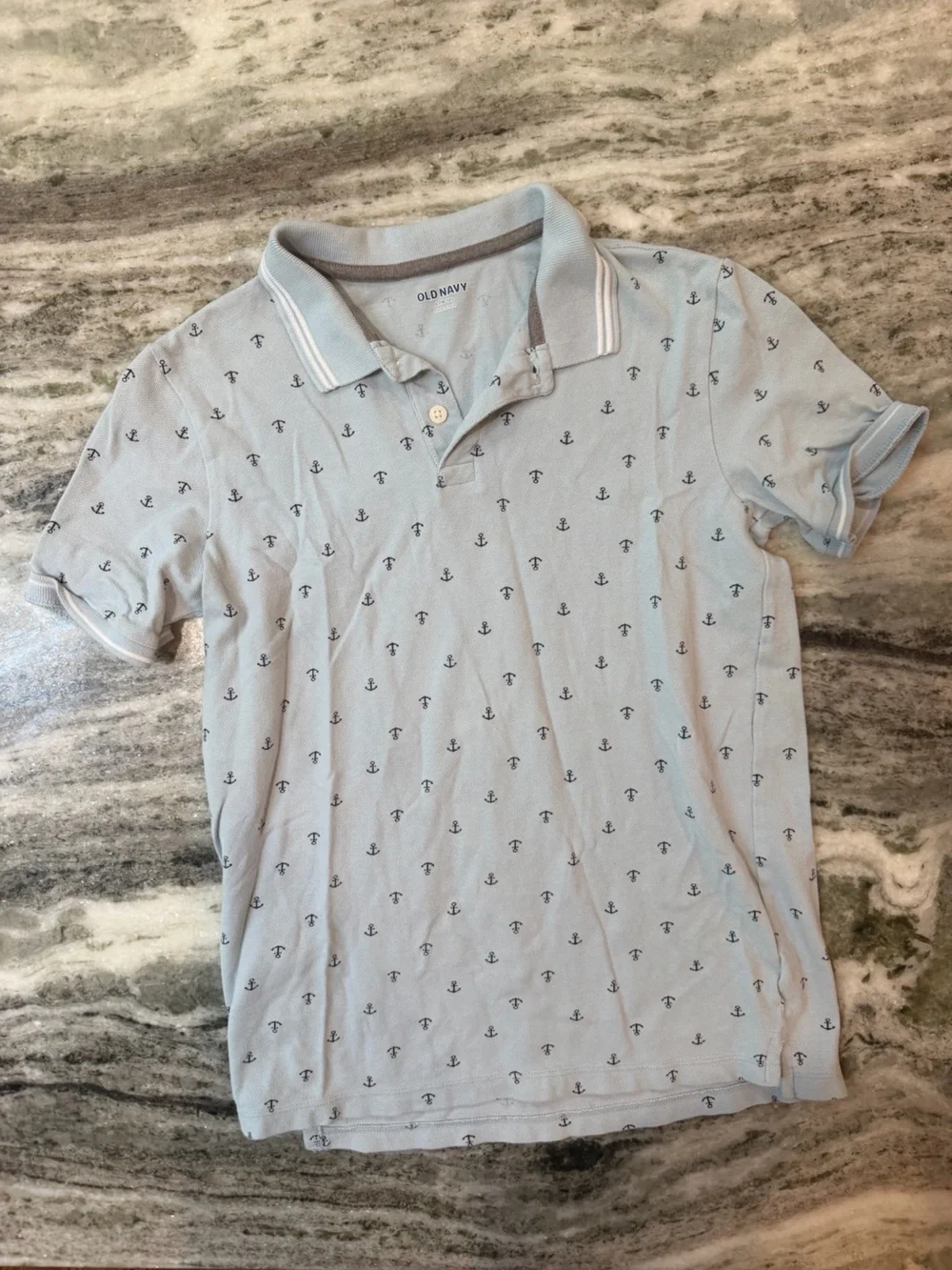Old Navy Youth Light Blue Anchor Polo Boys Large (10-12)